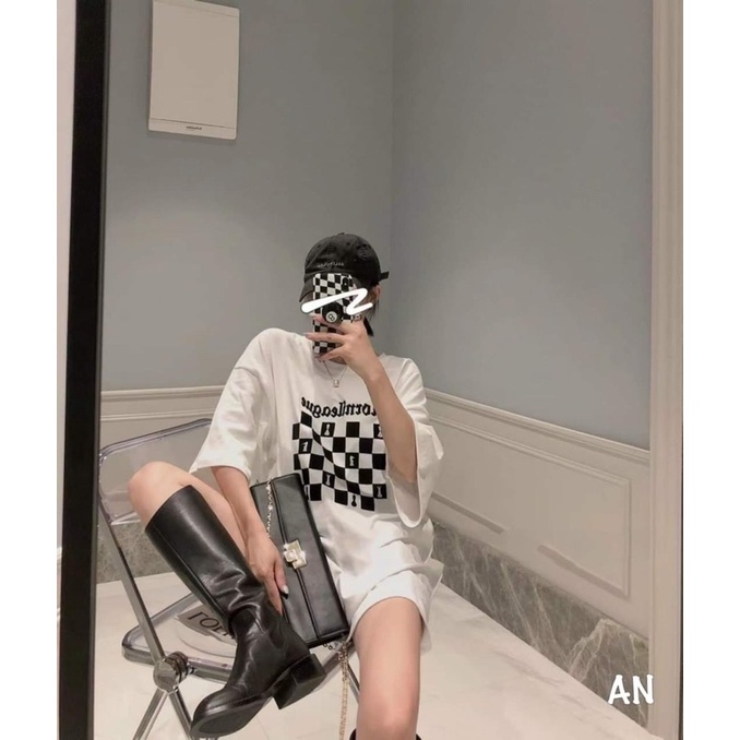 [CÓ ẢNH THẬT] Áo Thun Tay Lỡ Bàn Cờ Form Rộng Unisex - Áo Phông Rộng Hình Bàn Cờ Basic Đen Trắng Ulzzang