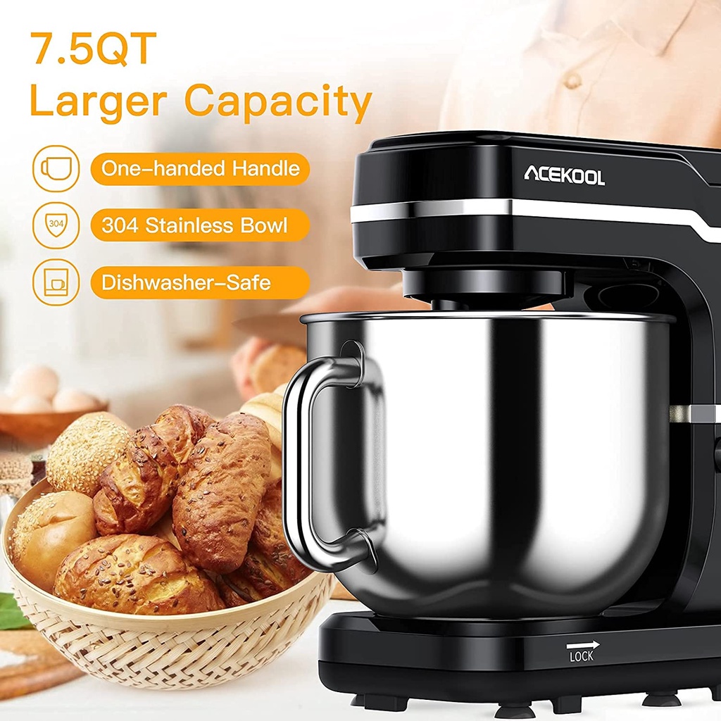 Máy nhào bột Acekool 7L 1400W - Tiêu chuẩn Châu Âu - Hàng xuất Châu Âu - BH 1 năm
