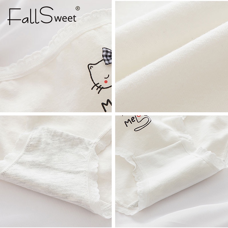 Quần lót Fallsweet bằng cotton đơn giản dễ thương dành cho nữ