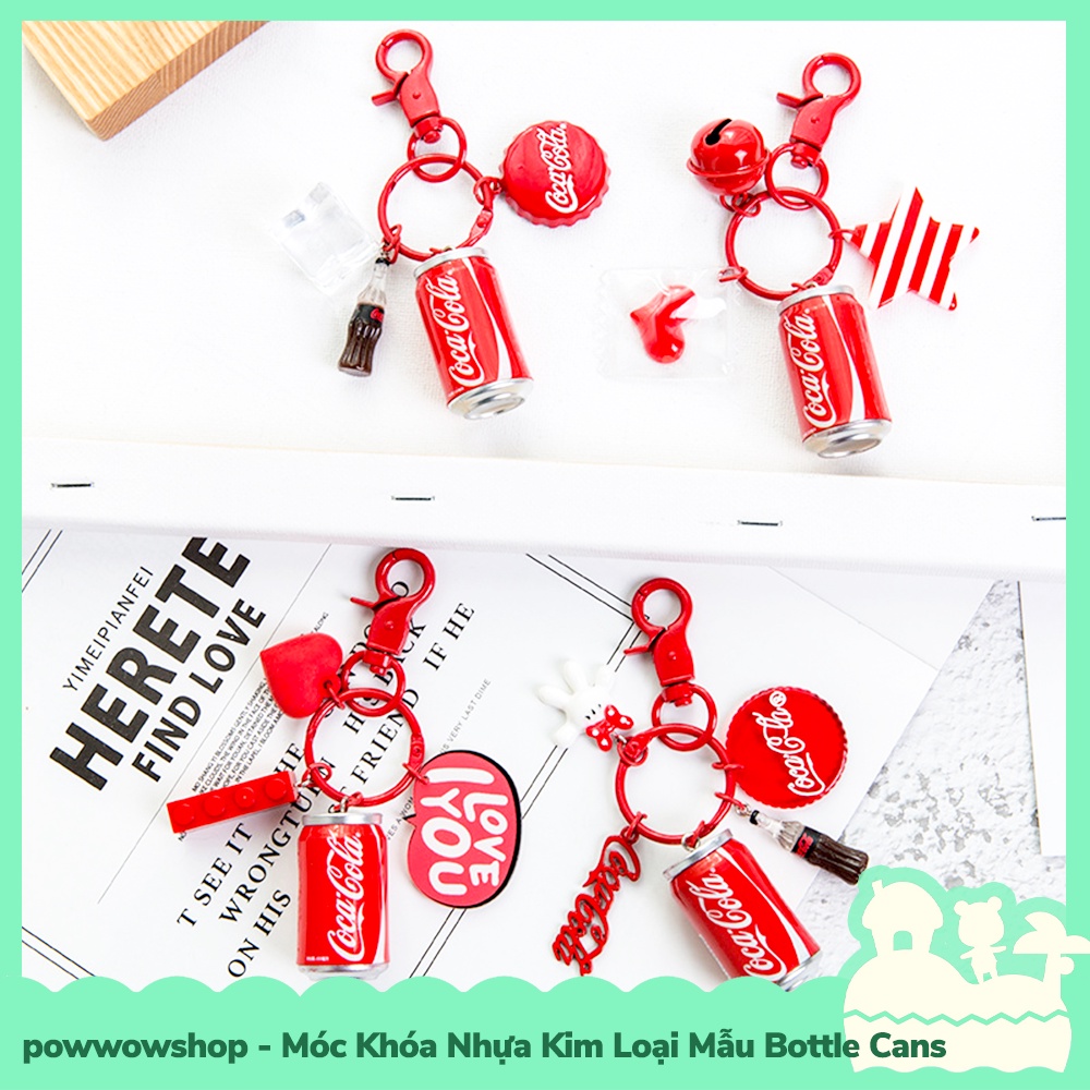 [Sẵn VN - Hỏa Tốc] Móc Khóa Nhựa Kim Loại Nhẹ Mẫu Bottle Cans Đơn Giản