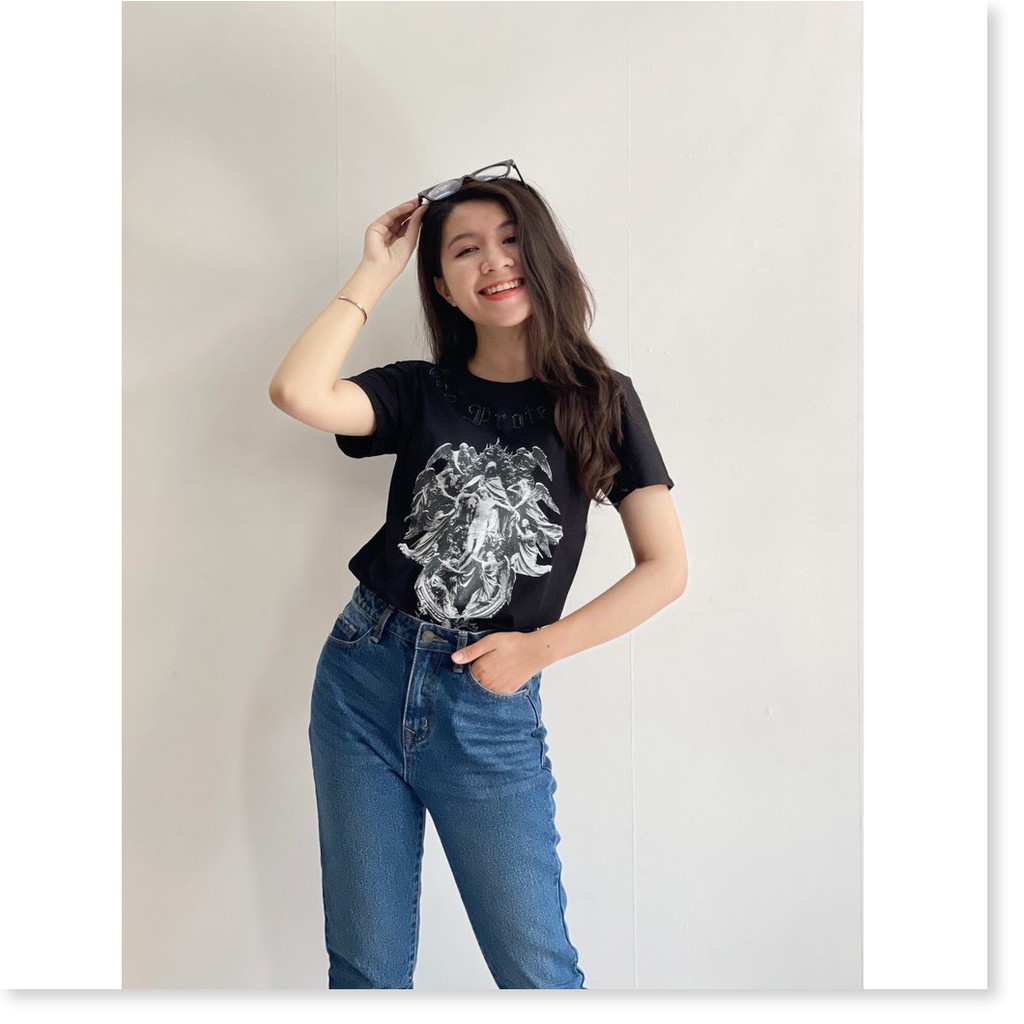 ÁO THUN CỔ TRÒN THIẾT KẾ HOA TIẾT SIÊU NGẦU,CHẤT LIỆU VÃI THOÁNG MÁT LANA FASHION