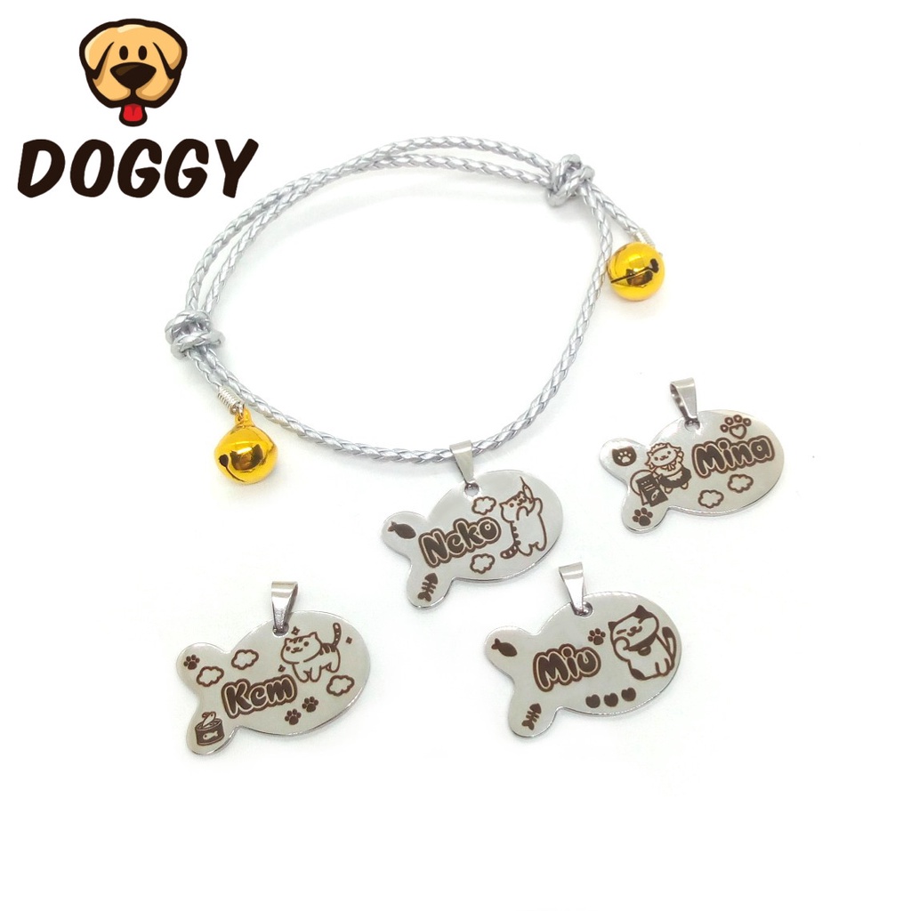 [COMBO GIÁ RẺ] Thẻ Tên Thú Cưng + Dây Đeo Cổ Chó Mèo - Giá Siêu Rẻ, Bảo Hành 1 Năm - DOGGY Shop