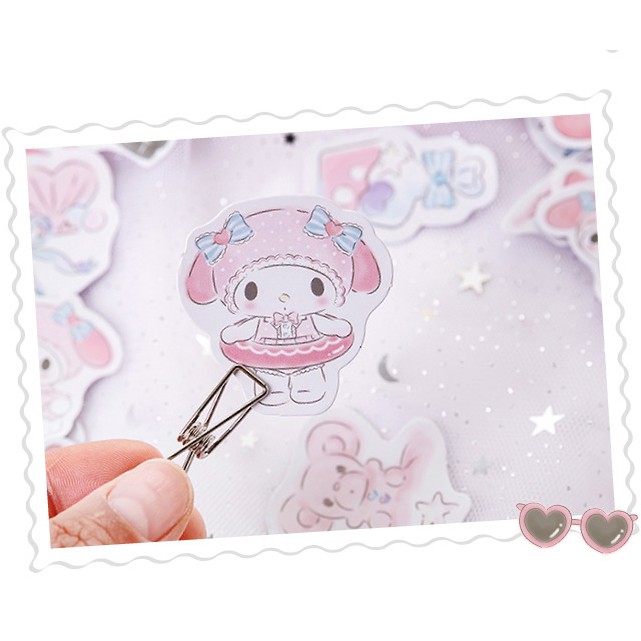 Hộp 45 miếng sticker mẫu thỏ hồng melody