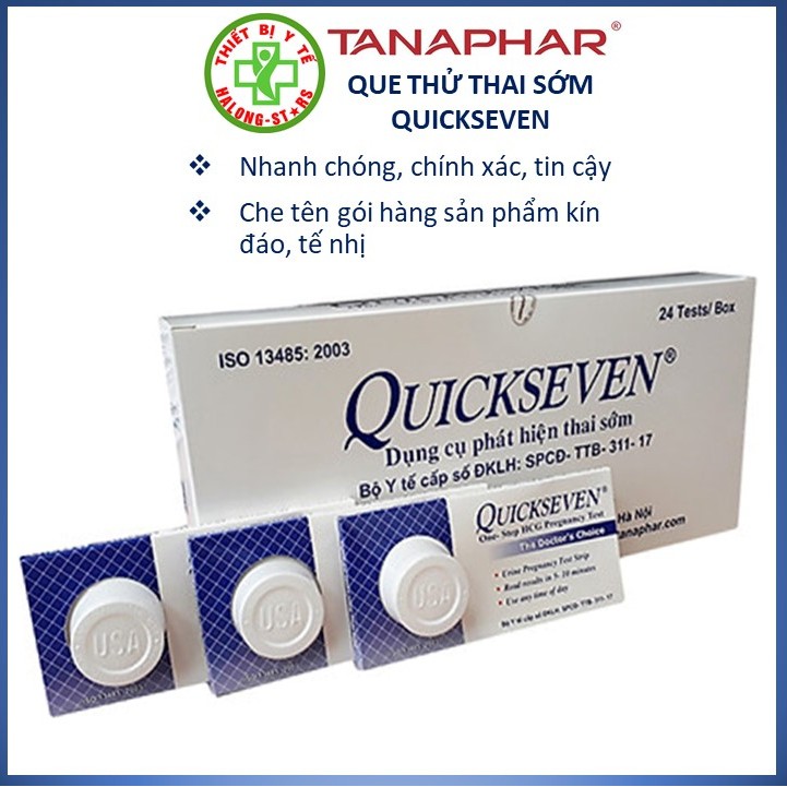 Que thử thai nhanh QUICKSEVEN, dụng kiểm tra  phát hiện thai sớm chính xác cao - Hàng chính hãng Tanaphar