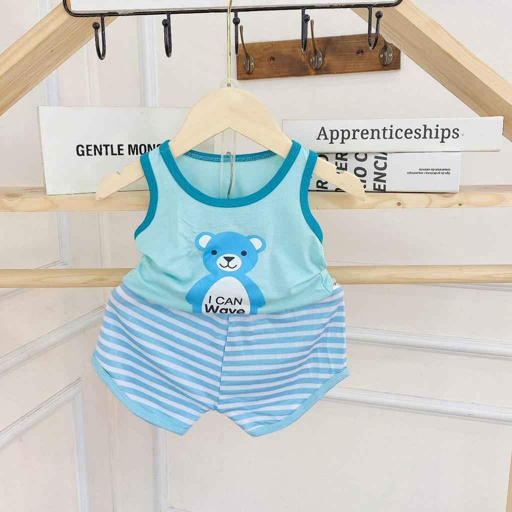 Bộ ba lỗ cho bé chất thun lạnh size đại cho bé trai bé gái từ 8-19kg LILIKIDS BBL02