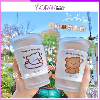 Cốc ly thuỷ tinh có nắp xinh xắn, đắng yêu dùng uống trà cà phê cao cấp - tặng kèm thìa mẫu siêu đẹp BN5