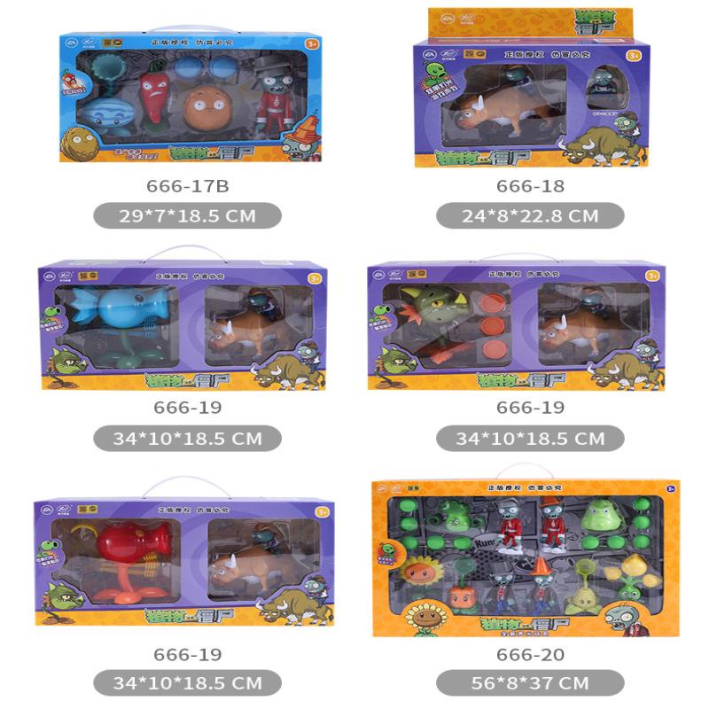 Hộp Đồ Chơi Plants Wars Zombie Denim Phương Tây Phát Sáng Dành Cho Trẻ Em