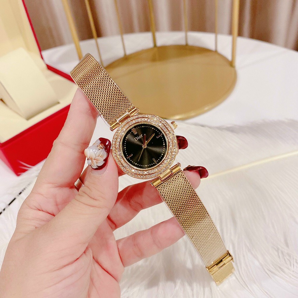 Đồng Hồ Nữ Thời Trang Dior Dây Hợp Kim Ánh Siêu Sang Trọng