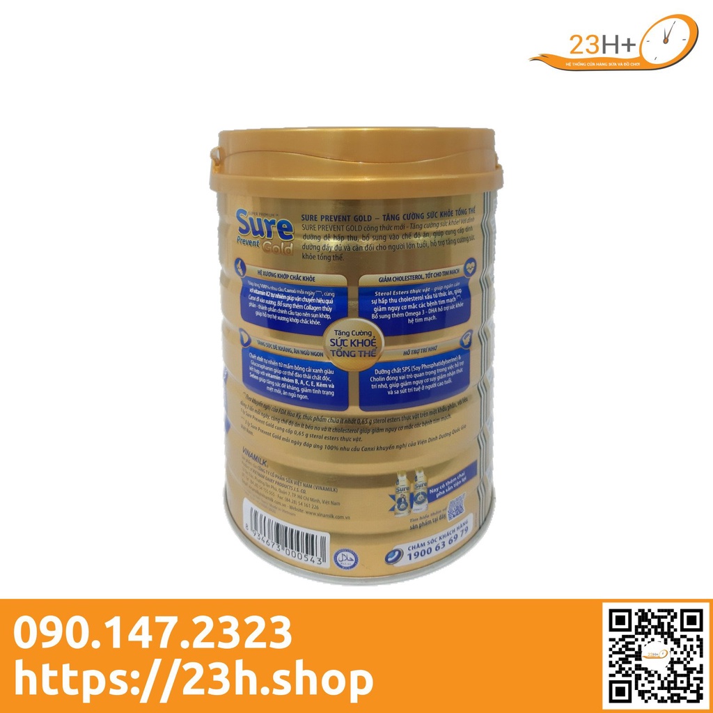 Sữa bột Vinamilk Sure Prevent 900g (Hộp thiếc)