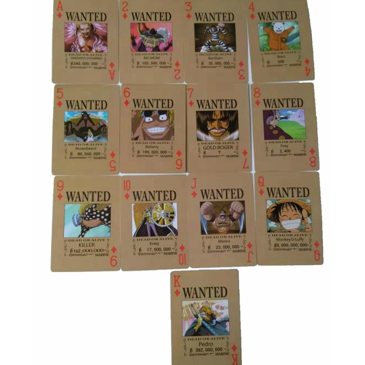 Bộ Bài Tây Tú Lơ Khơ 54 Lá In Hình One Piece, Luffy, Chopper,Zoro Wanted cả nhóm