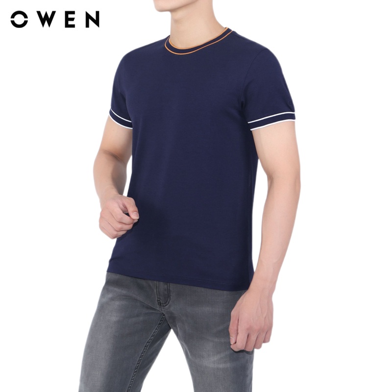 Áo Tshirt ngắn tay nam Owen Cotton Body Fit Navy - TSN220370