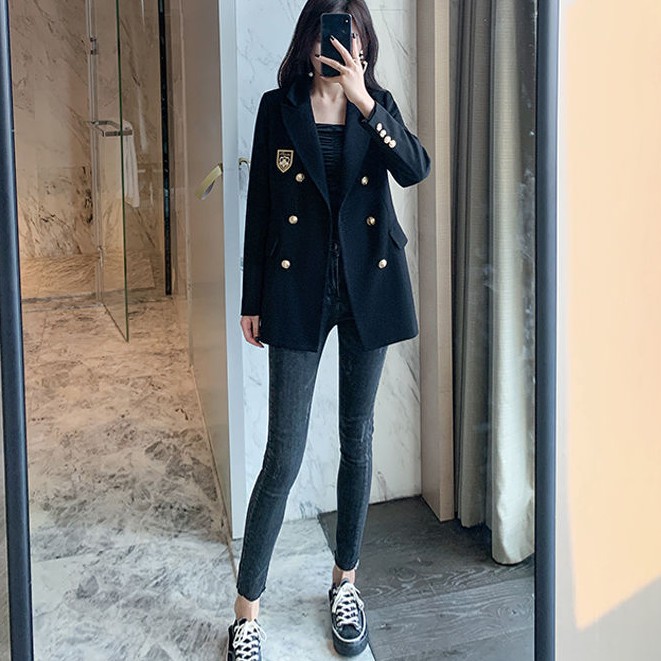 Sẵn M(Hàng Đẹp)Áo blazer huy hiệu xuân thu phong cách kiểu Anh-HC370.Ảnh thật 3 hình cuối | BigBuy360 - bigbuy360.vn