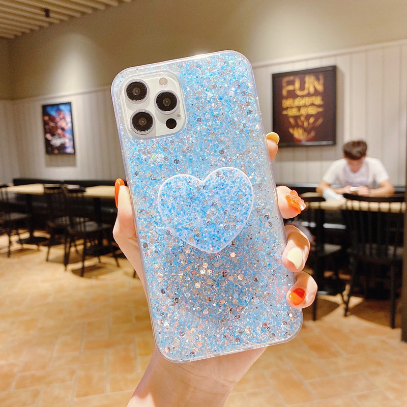 Ốp Điện Thoại Có Giá Đỡ Hình Trái Tim Cho Samsung Galaxy S21 + Note 20 Ultra 10 Lite A11 M11 A71 A51 A70 A50S A30 A20 A7 2018