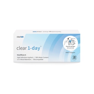 Lens, kính áp tròng cận không màu Clearlab 1 ngày