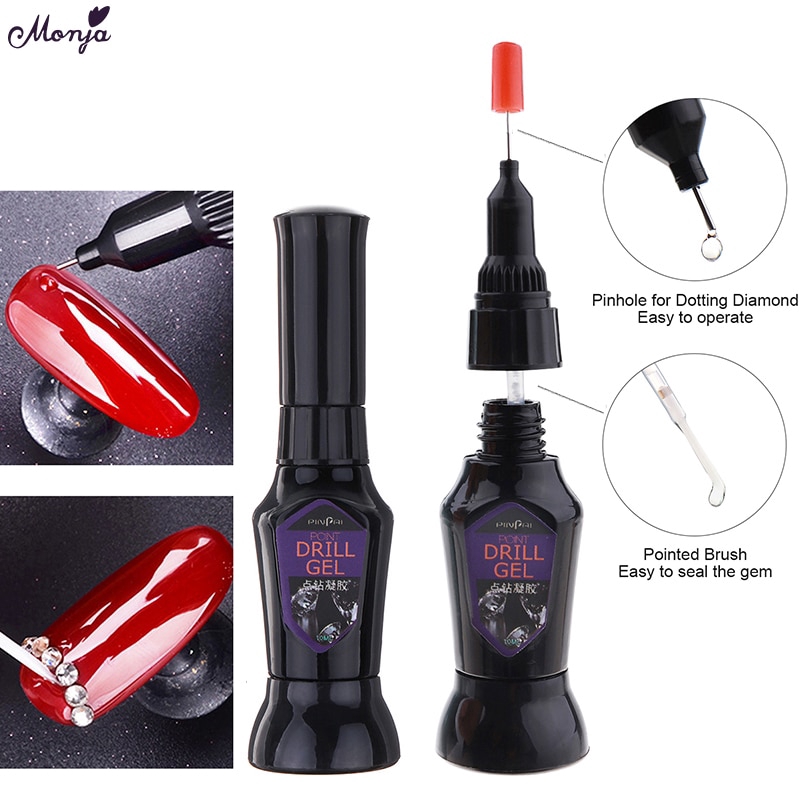 Bút keo trang trí móng tay nghệ thuật Monja thiết kế 2 trong 1 10ml