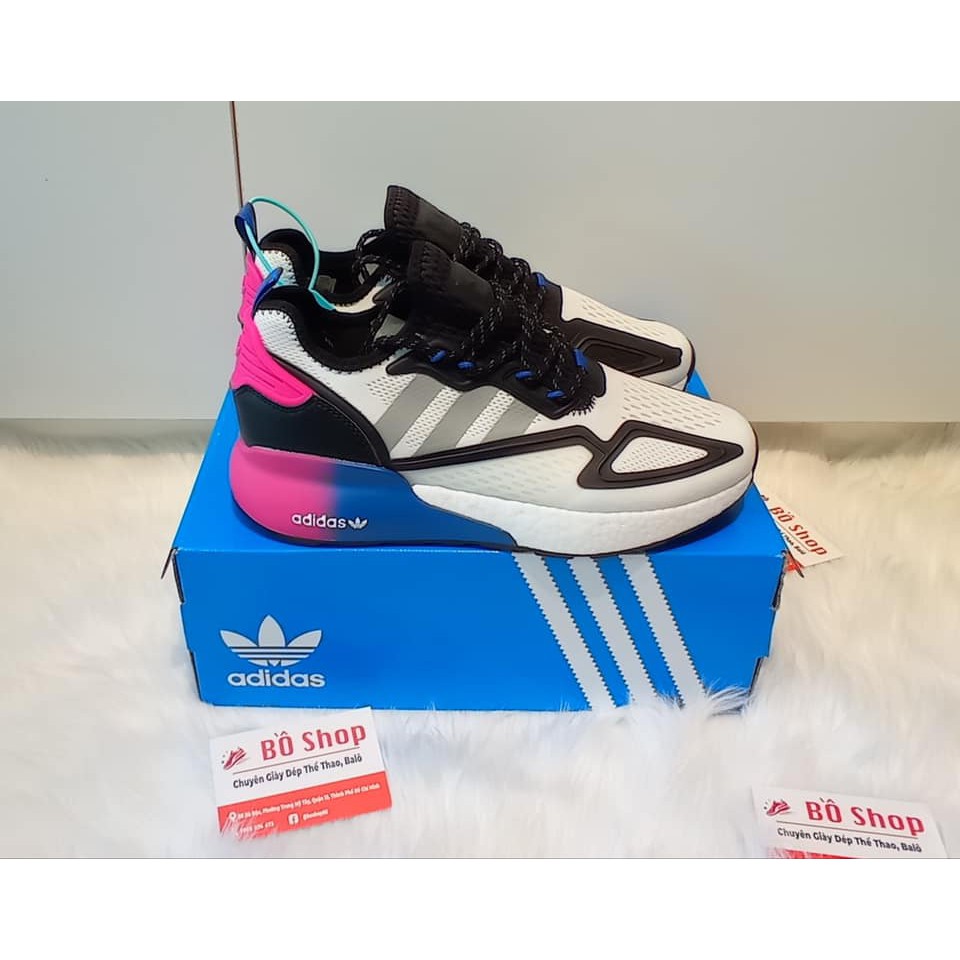 GIÀY THỂ THAO NAM NỮ ADIDAS ZX 2K BOOST CORE BLACK BLUE PINK