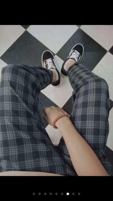 Quần caro Plaid Pants Unisex màu xám đen cực chất