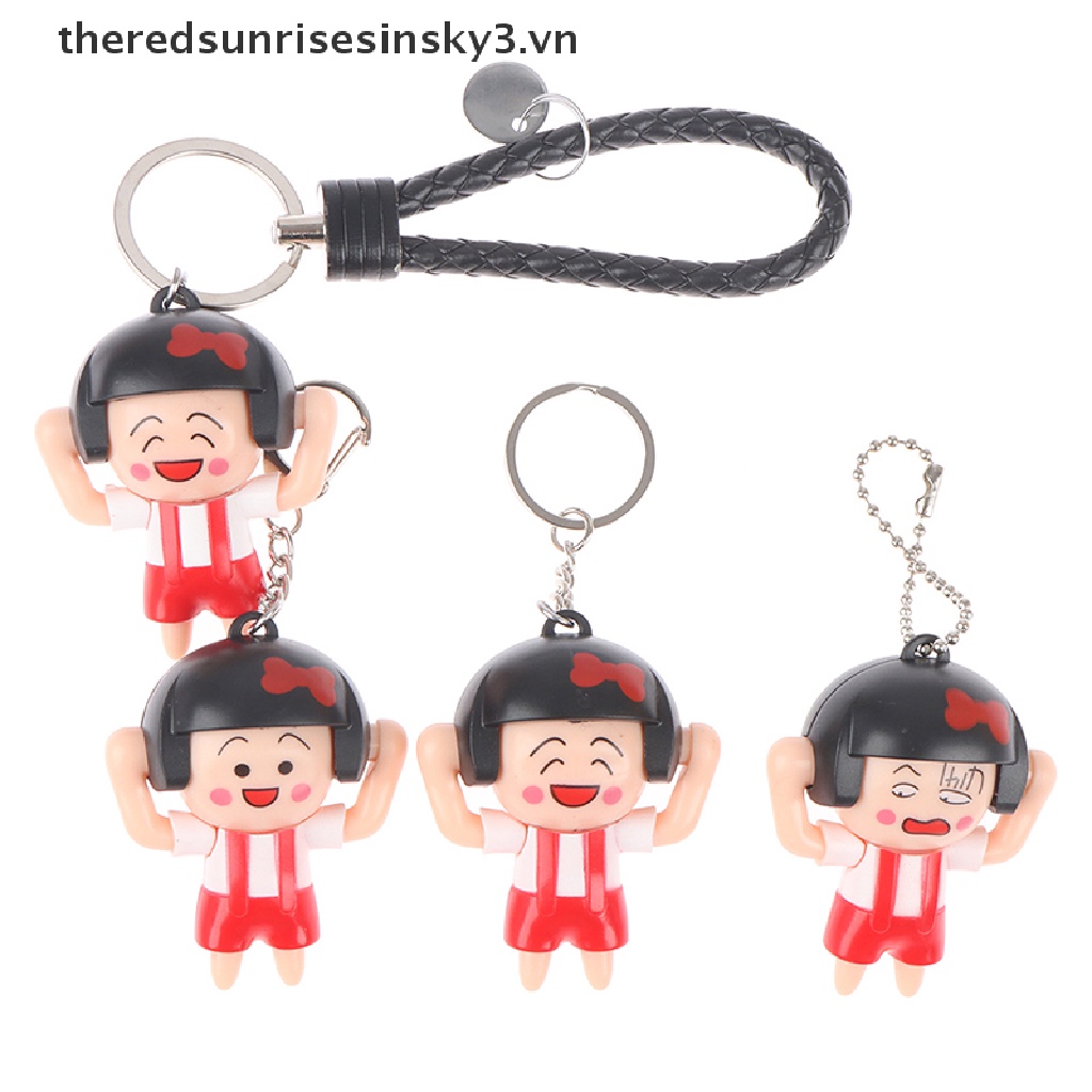 Móc Khóa Gắn Mặt Hình Cô Gái Hoạt Hình Thay Đổi Khuôn Mặt Dễ Thương Charms