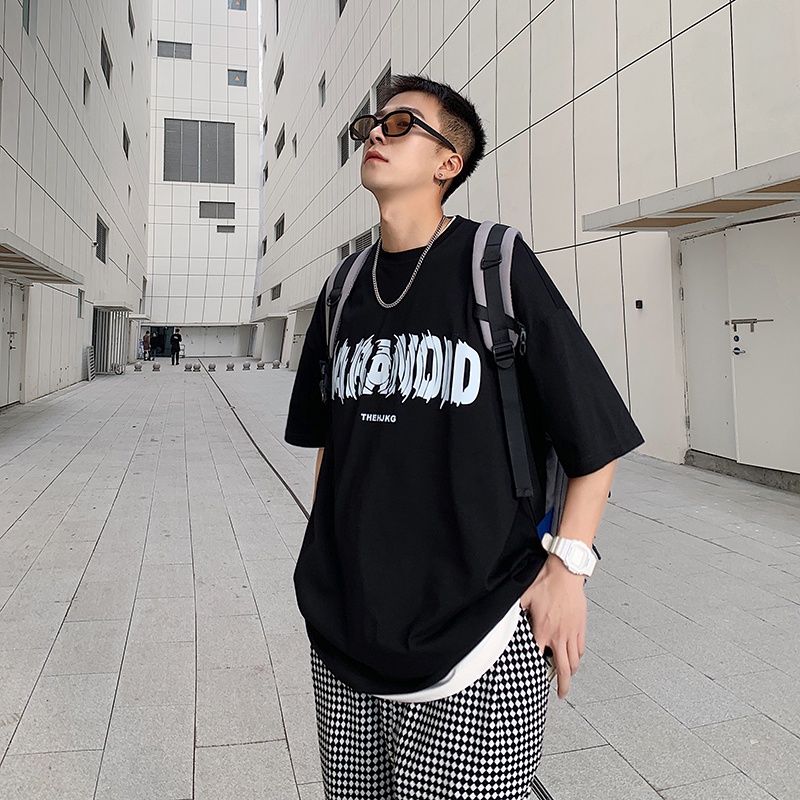 Áo Thun Ngắn Tay Cổ Tròn Dáng Rộng Thiết Kế Mới Thời Trang Mùa Hè Dành Cho Nam