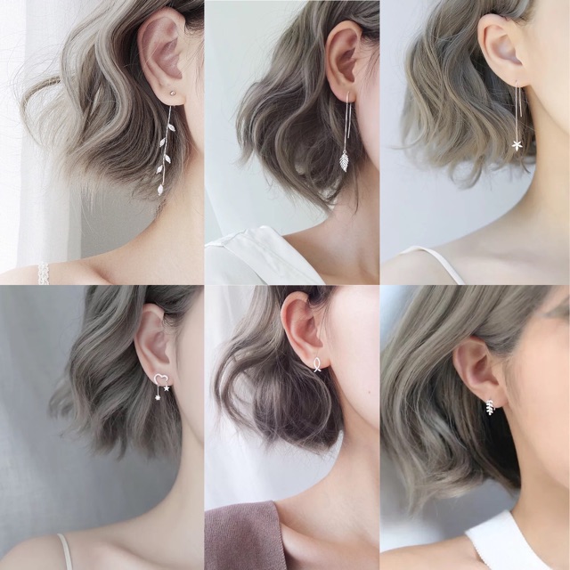 [TRANG SỨC BẠC] Khuyên tai bạc kiểu dáng Hàn Quốc