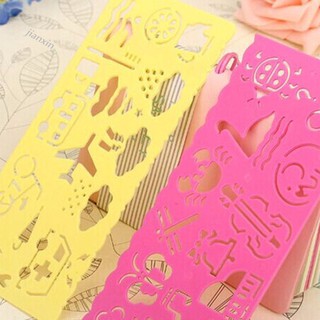 COD-4Pcs Template Image Ruler DIY Paper Card Craft Painting Stencil Drawing Tool