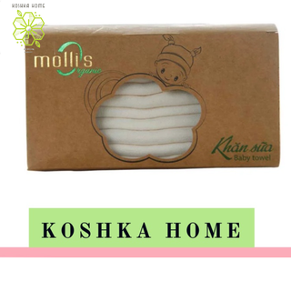 Bộ khăn tay xô sữa trẻ em cao cấp Mollis Organic (10 khăn kích thước 30x30)