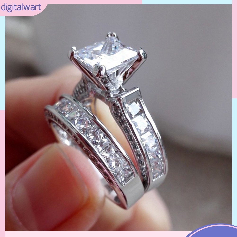 Bộ 2 nhẫn đính đá phong cách sang trọng dành cho nữ