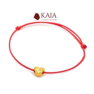 KAIA - Vòng tay handmade dây chỉ đỏ charm trái tim mini 7 li - TI0004