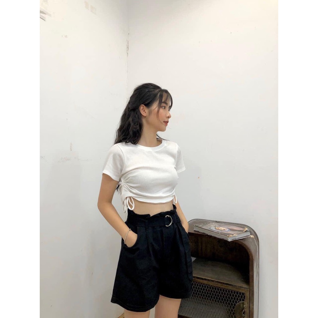 Áo Thun Crotop Trơn Rút Hai Bên điệu đà TTSA0519