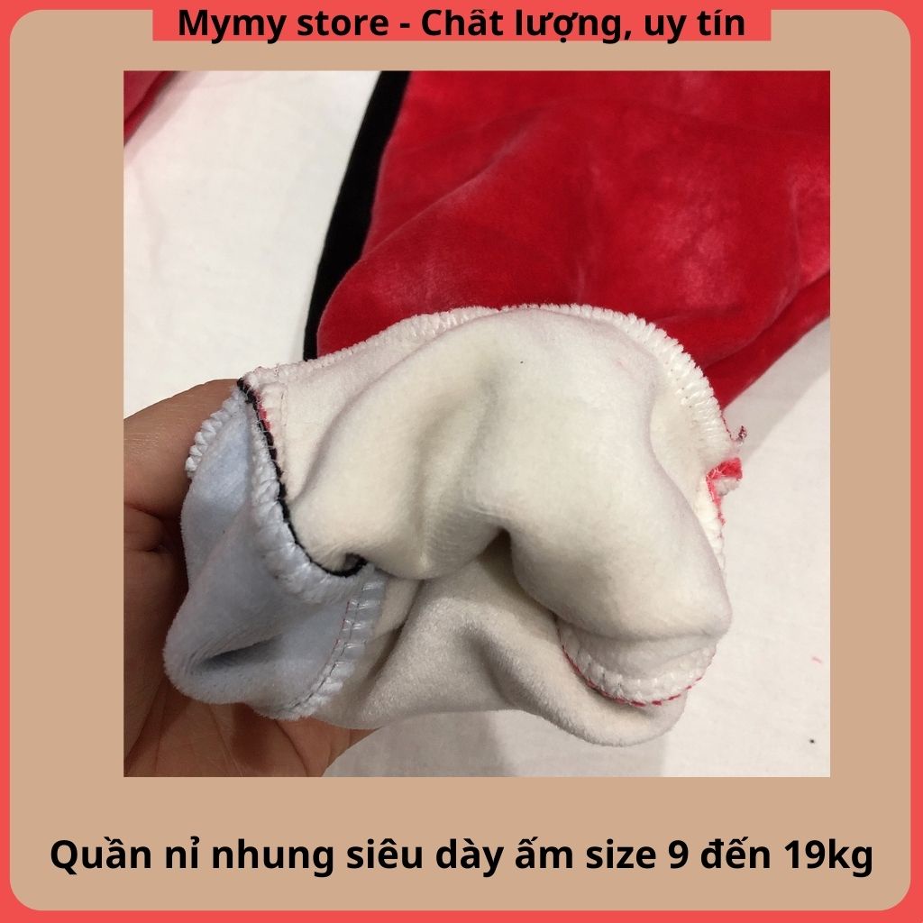 Quần bé gái, quần dài trẻ em chất nhung lót nỉ siêu dày siêu mịn ấm cho 9 đến 19kg