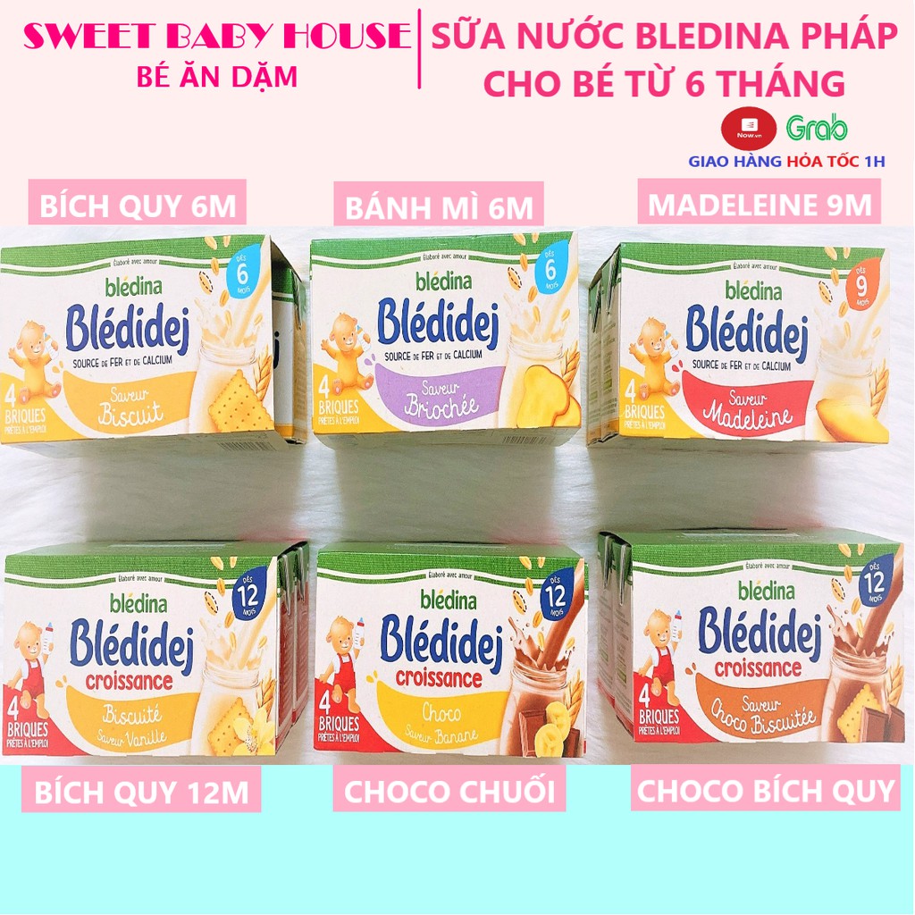 Combo 3 lốc sữa Bledina nước Pháp 250ml tăng cân cho bé 6 tháng, 9 tháng, 12 tháng. Date 8/2022 - Sweet Baby House