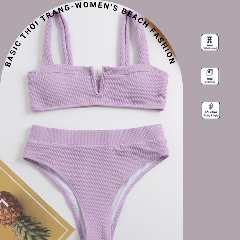 Sét áo tắm 2 mảnh màu tím 2 DÂY SEXY ẢNH THẬT BH05