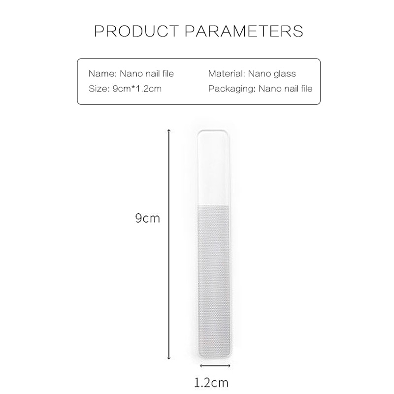 1 dũa móng tay thủy tinh nano trong suốt 9cm chuyên nghiệp Brainbow