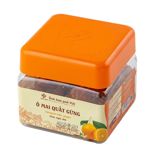 Ô Mai (Xí Muội) Quất Gừng Hồng Lam - Vị Chua Ngọt Dẻo - Hộp (200g, 300g, 500g)