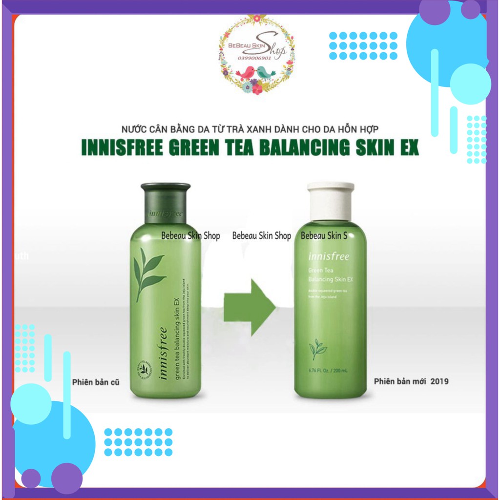 SALE MÙA HÈ Nước Hoa Hồng Innisfree Trà Xanh Green Tea Balancing Skin EX 200ml SALE MÙA HÈ