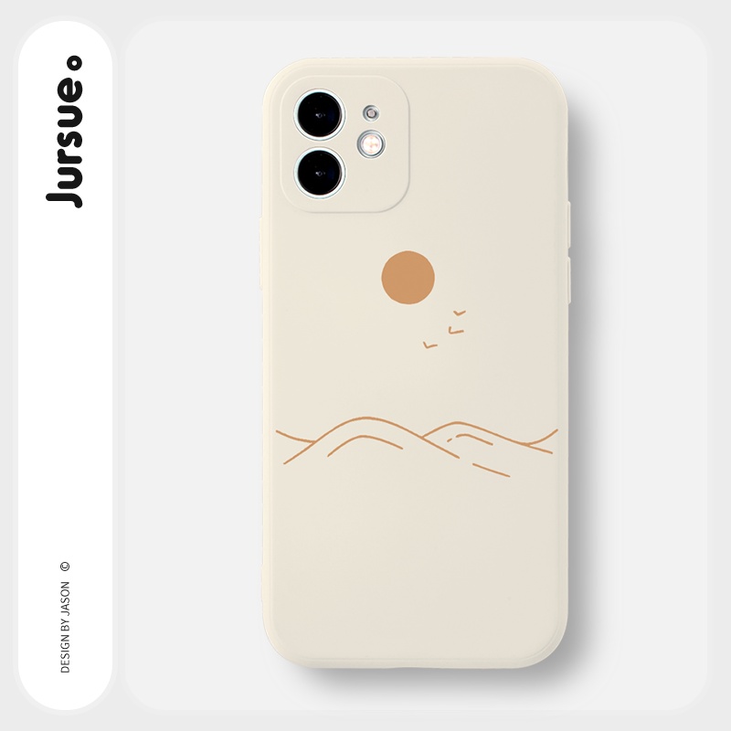 Ốp lưng JURSUE mềm hình cặp đôi dễ thương đẹp đen Cho iPhone 14 13 12 11 Pro Max SE 2020 X XR XS 8 7 ip 6S 6 Plus Y2160