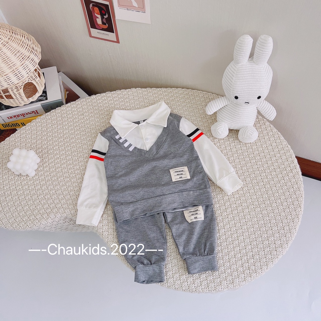 Set Bộ Đồ Quần Áo Thu Đông Trẻ Em Dành Cho Bé Trai, Bộ Đồ Bé Trai Mặc Đi Chơi Cực Bảnh Chất Cotton  100%-CKTD24