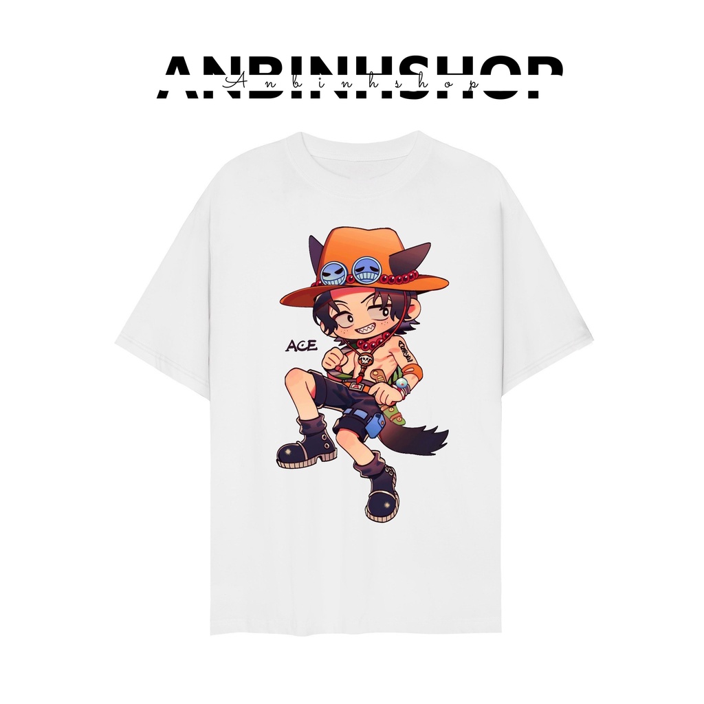Áo thun unisex in hình chibi ACE Hỏa Quyền One Piece siêu dễ thương chất vải mềm mịn mát từ AnbinhShop
