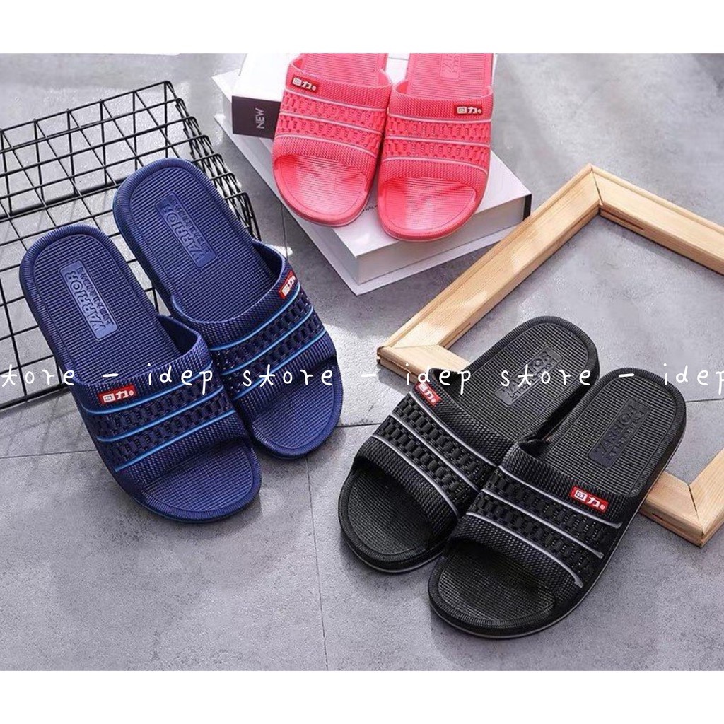 Dép quai ngang lưới 3 sọc - Dép nhựa nam đi trong nhà, nhà tắm (From nhỏ) Maipy - DL030