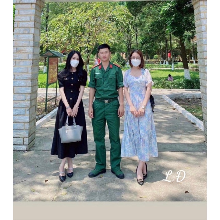 Đàm dự tiệc đính cúc tay phồng cực tôn dáng sang chảnh cho nàng đi chơi dự tiệc | BigBuy360 - bigbuy360.vn