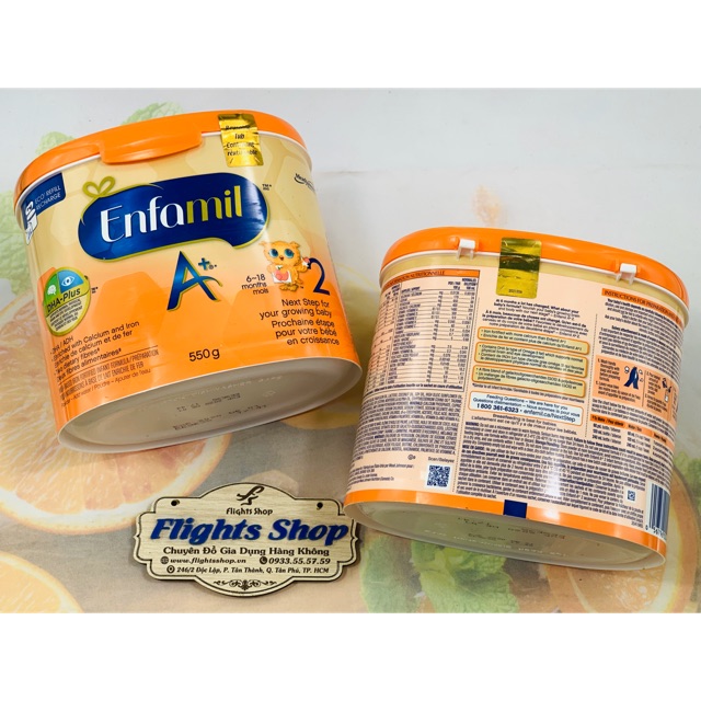 Sữa Enfamil A+ Canada số 2, hộp cam 550 gram