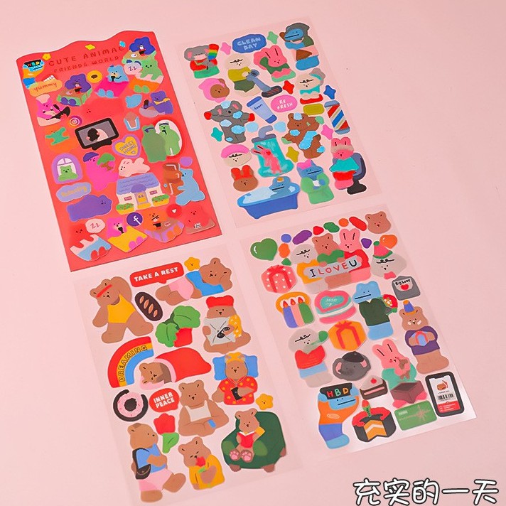Sticker hoạt hình Nhiều mẫu Pison dễ thương, hình dán cute trang trí đáng yêu giá rẻ – 1 bộ