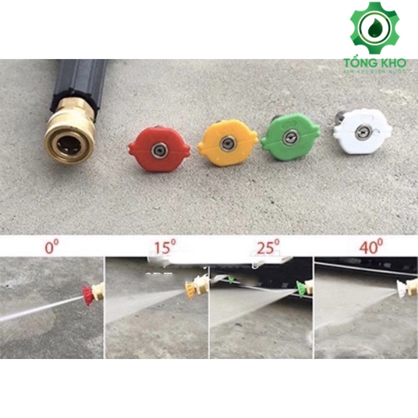 Đầu béc nhiều góc độ gắn súng xịt rửa xe áp lực cao - Ren nối nhanh 1/4 inch - Tổng kho kim khí điện nước