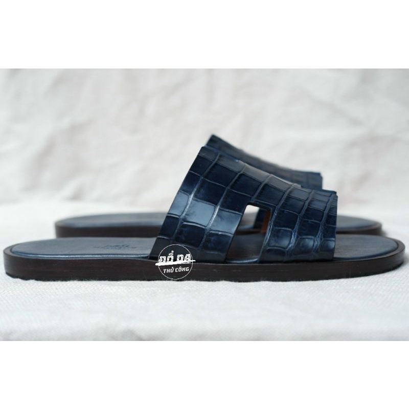 Dép Hermès nam da cá sấu . Tặng kèm 01 thắt lưng Hermes da epsom pháp