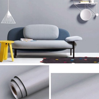 10 mét decal giấy dán tường màu xám trơn - loại giấy trơn khổ 0.45m keo sẵn
