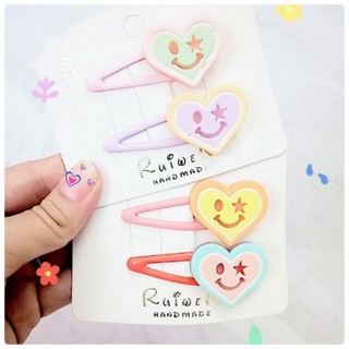 KẸP TÓC BẤM TRÁI TIM NHIỀU MÀU ( 1 KẸP)