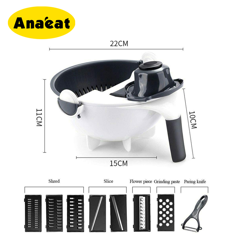 Dụng Cụ Cắt Rau Củ Quả Anaeat Dùng Bào Cà Rốt/Khoai Tây/Hành Tây Có Ngăn Lọc Tiện Dụng