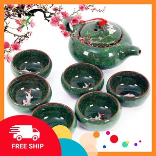 [FREE SHIP] Bộ ấm chén trà cá 3d nhật bản(giao màu ngẫu nhiên)