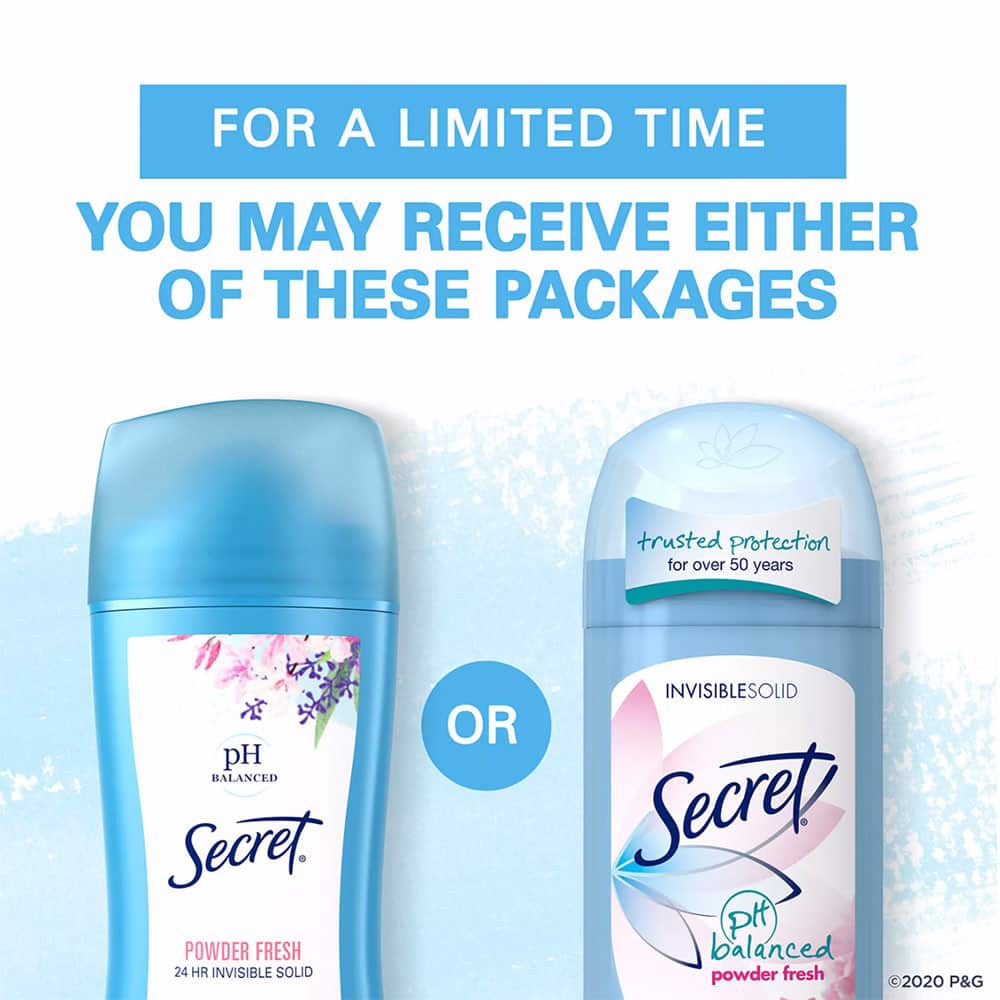 Sáp Lăn Khử Mùi SECRET PH BALANCED POWDER FRESH 24H MỸ 59G