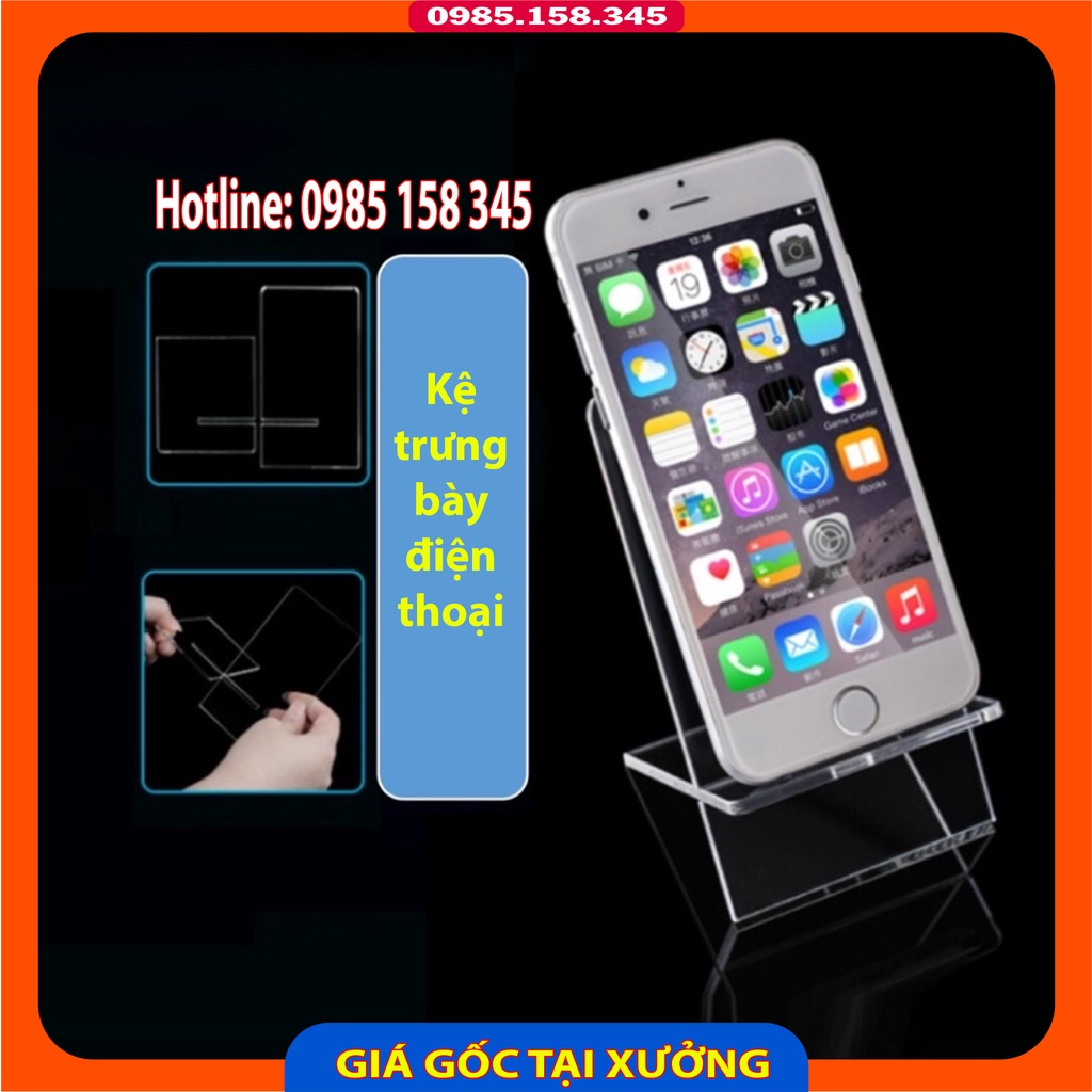 Đế mica trưng bày điện thoại/giá đỡ/kệ mica để sản phẩm ,điện thoại, máy tính bảng mẫu HK2